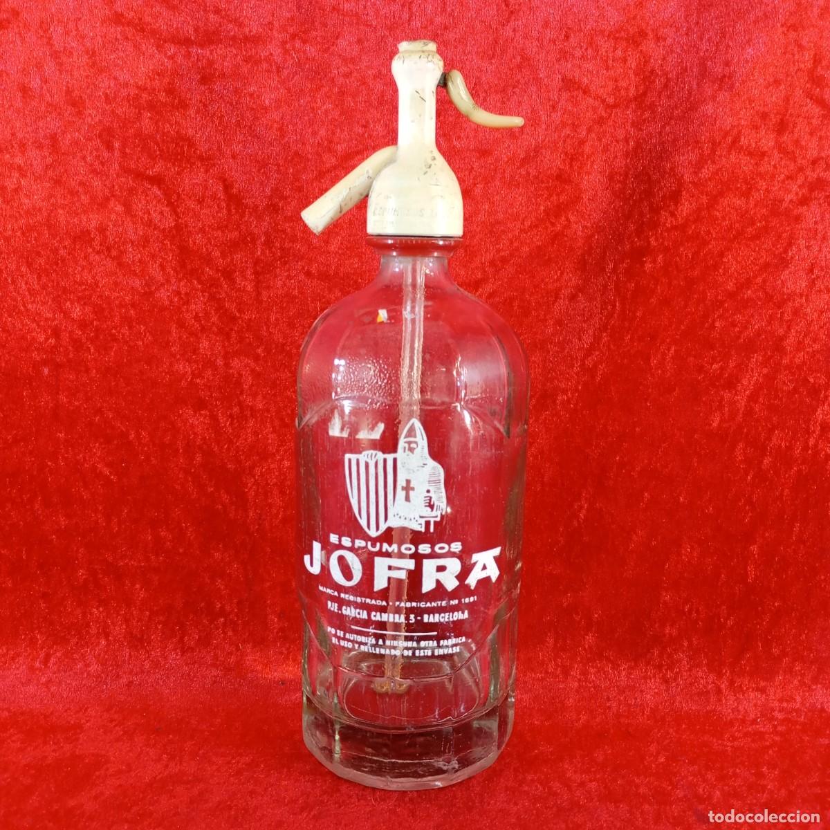Botellas antiguas: SIF&Oacute;N VINTAGE - ESPUMOSOS JOFRA - FTE. N&ordm; 1591 - BARCELONA - PATENTE TORROJA - 30 CM DE ALTO