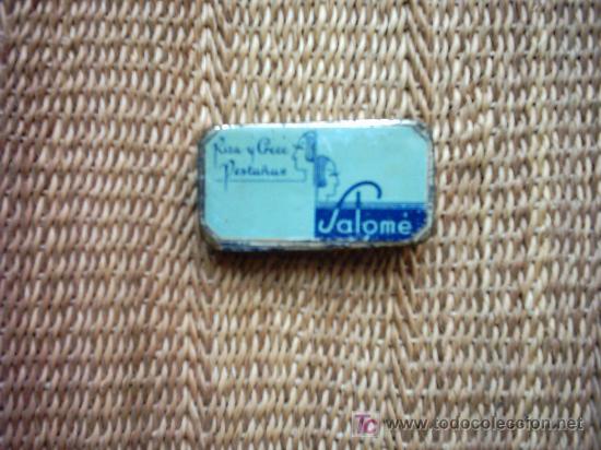 Blechdosen und Kisten: ANTIGUA CAJA DE LATA RIZA Y CRECE PESTA&Ntilde;AS SALOM&Eacute;. 7 x 4 x 1 cm. HECHO A BASE DE ACEITE DE RICINO.