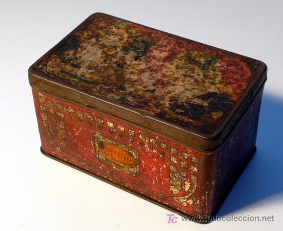 Blechdosen und Kisten: CAJA DE HOJALATA PARA DULCE DE ALBARICOQUE - 1900