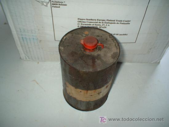 Cajas y cajitas met&aacute;licas: lata antigua de aceite de linaza