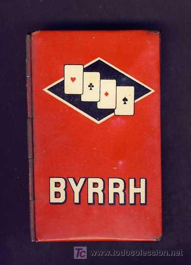 Caixas e caixinhas met&aacute;licas: Caja metalica con publicidad de BYRRH para contener una baraja de naipes