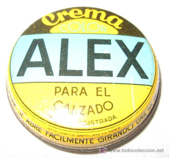 Caixas e caixinhas met&aacute;licas: ANTIGUA CAJA DE HOJALATA DE CREMA ALEX PARA EL CALZADO - MIDE 5,5 CMS.