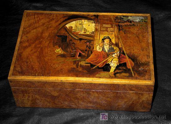 Cajas y cajitas met&aacute;licas: CAJA DE MADERA PINTADA A MANO - Foto 1