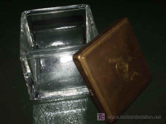 Cajas y cajitas met&aacute;licas: RECIPIENTE de CRISTAL - METAL. - Foto 3