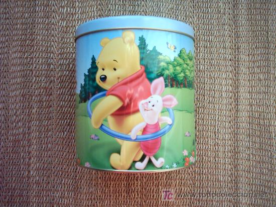 Cajas y cajitas met&aacute;licas: CAJA DE LATA. DISNEY. BASED ON THE WINNIE THE POOH. WORKS BY A.A. MIINE AND E.H. SHEPARD. 15 x 14 cm