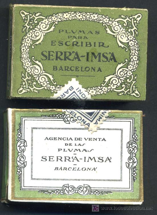 Cajas y cajitas met&aacute;licas: CAJA O CAJITA DE PLUMAS SERRA IMSA N&ordm; 2, 100 PLUMILLAS , CARTON , BARCELONA ,RB