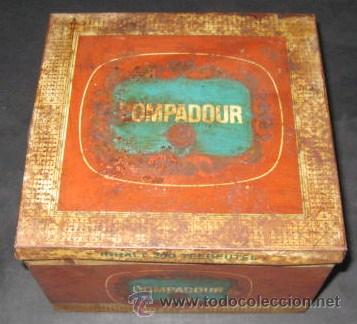 Casse e cassette metalliche: CAJA DE LATA - POMPADOUR -200 BOLSAS DE T&Eacute;..ANTIGUA.. ENVIO GRATIS&iexcl;&iexcl;&iexcl;