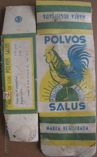 Blechdosen und Kisten: Caja medicamento, Polvos SALUS. Farmacia