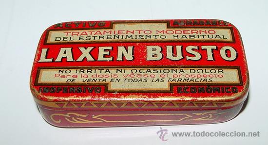 Caixas e caixinhas met&aacute;licas: ANTIGUA CAJA DE HOJALATA LITOGRAFIADA CON PUBLICIDAD DE LAXEN BUSTO - LITOGRAFIA DE G. DE ANDREIS BA
