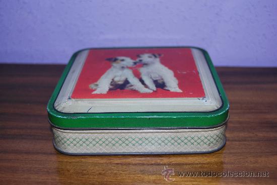 Cajas y cajitas met&aacute;licas: ANTIGUA LATA INGLESA - PERROS - Foto 4