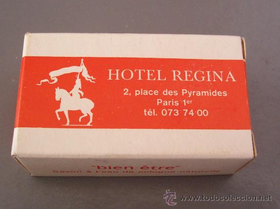 Caixas e caixinhas met&aacute;licas: peque&ntilde;a pastilla de jabon hotel regina, paris (envase de carton, 3x5,5cm aprox)