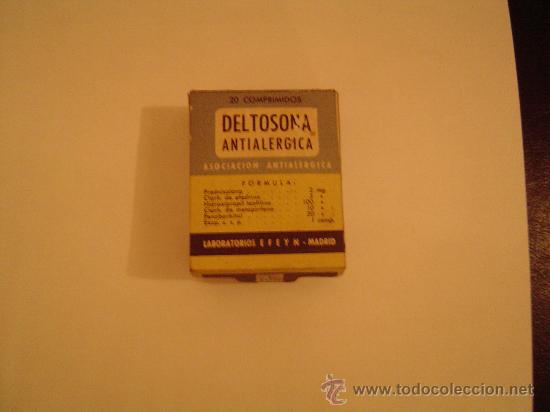 Cajas y cajitas met&aacute;licas: Antigua caja de m&eacute;dicamento Deltosona.