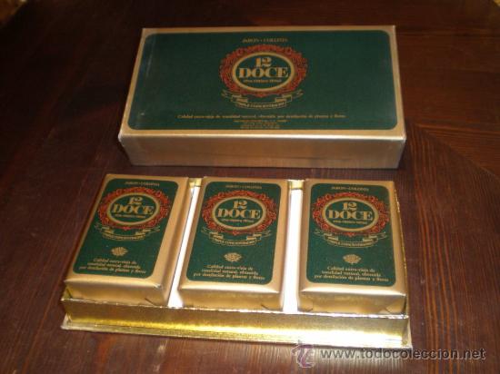 Cajas y cajitas met&aacute;licas: ANTIGUA CAJA DE PASTILLAS DE JABON 12 DOCE