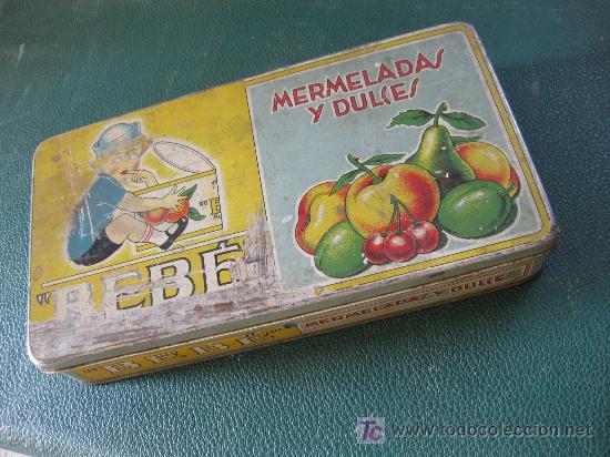 Cajas y cajitas met&aacute;licas: ANTIGUA CAJA DE LATA DE MERMELADAS Y DULCES BEB&Eacute; - MERMELADA