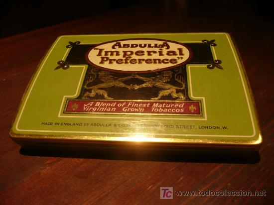 Cajas y cajitas met&aacute;licas: LATA DE TABACO INGLES ABDULLA IMPERIAL - Foto 1