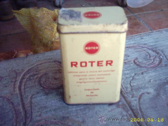Caixas e caixinhas met&aacute;licas: Antigua caja de medicinas para la &uacute;lcera de est&oacute;mago ROTER