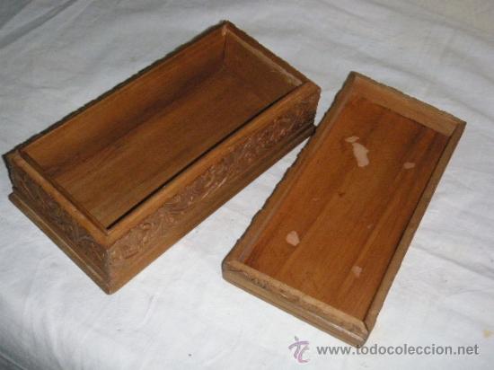 Cajas y cajitas met&aacute;licas: CAJA DE MADERA TALLADA - Foto 3