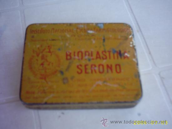 Caixas e caixinhas met&aacute;licas: Antigua caja medicinal Bioplastina serono (uso hipod&eacute;rmico) Inst. Nacional M&eacute;dico Farmacol&oacute;gico de R