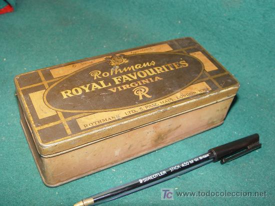 Caixas e caixinhas met&aacute;licas: ROTHMANS - ROYAL FAVOURITES - VIRGINIA - LONDON - HOJALATA SERIGRAFIADA -