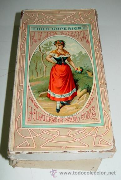 Caixas e caixinhas met&aacute;licas: ANTIGUA CAJA DE CARTON CON PUBLICIDAD DE LA LINDA ALDEANA, HILO SUPERIOR  - MIDE 23 X 12 X 8 CMS - C