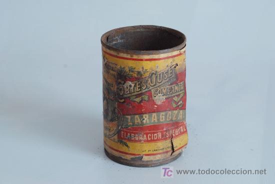 Blechdosen und Kisten: Bote de guisantes. Cort&eacute;s Guset y Compa&ntilde;&iacute;a. Zaragoza.
