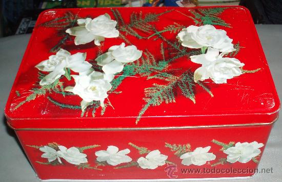 Caixas e caixinhas met&aacute;licas: caja de colacao antigua