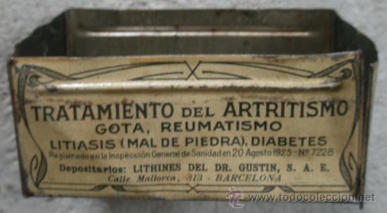 Bo&icirc;tes et petites bo&icirc;tes m&eacute;talliques: Lata sin tapadera, tratamiento artritismo, vac&iacute;a