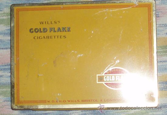 Cajas y cajitas met&aacute;licas: caja tabaco gold flake - Foto 1