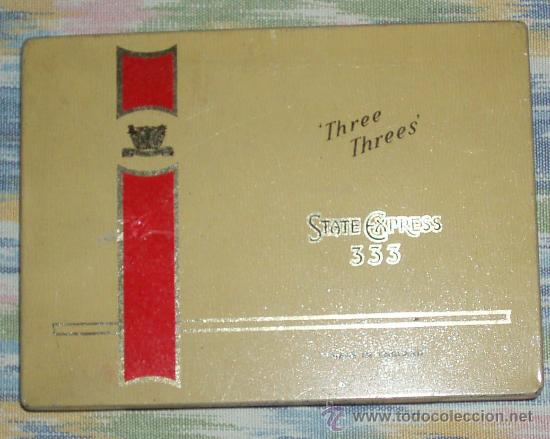 Cajas y cajitas met&aacute;licas: caja tabaco state express 333 - Foto 1