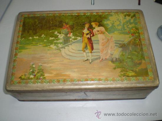 Cajas y cajitas met&aacute;licas: ANTIGUA CAJA DE CHAPA - GALLETAS HIJOS DE P. SOLSONA - BARCELONA