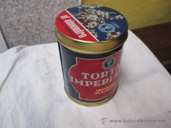 Caixas e caixinhas met&aacute;licas: 5 BOTES SIN USO EL ALMENDRO TORTAS IMPERIALES MONERRIS PLANELLES JIJONA 10.5X 7.5 CM DIAMETRO