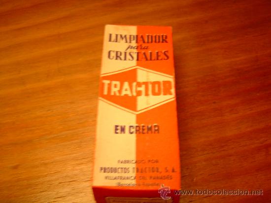 Cajas y cajitas met&aacute;licas: Caja  Limpiador para cristales Tractor en crema
