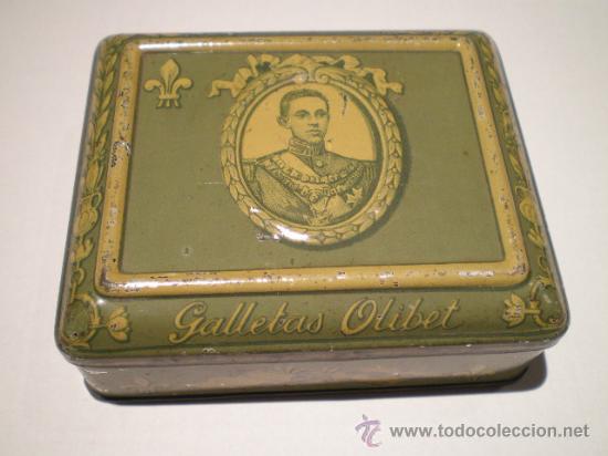 Cajas y cajitas met&aacute;licas: ANTIGUA CAJA DE CHAPA LITOGRAFIADA - GALLETAS OLIBET
