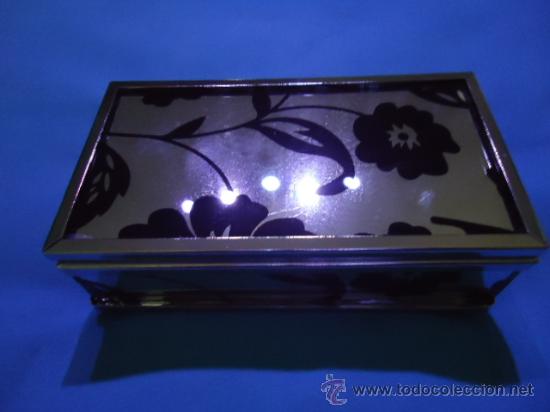 Cajas y cajitas met&aacute;licas: PRECIOSA CAJA, CAJITA, JOYERO, EN CRISTAL, CON ESTRUCTURA METALICA , ESPEJO,  RECTANGULAR