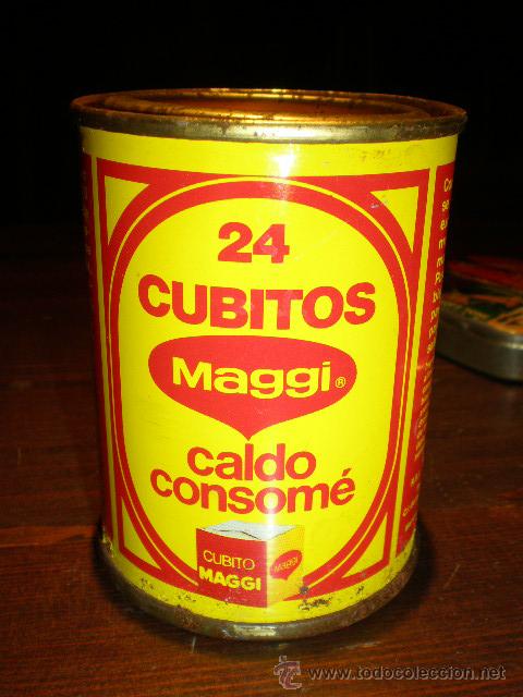 Cajas y cajitas met&aacute;licas: LATITA DE CUBITOS MAGGI - A&Ntilde;OS 80