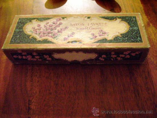 Cajas y cajitas met&aacute;licas: antigua caja de carton jabon lavanda roger gallet perfumeria francia