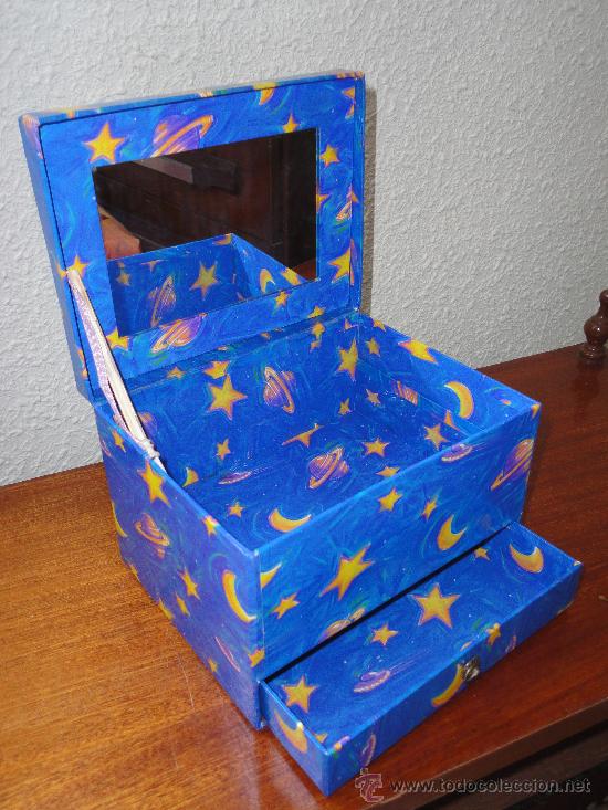 Cajas y cajitas met&aacute;licas: BONITA CAJA JOYERO CON ESPEJO Y CAJON. 13 X 18 X 14