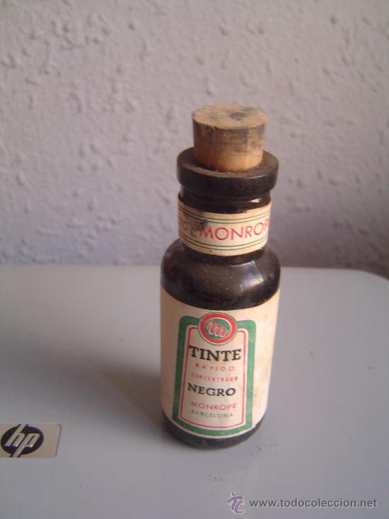 Blechdosen und Kisten: Vieja botella de tinte negro MONROPE -----Zapatero