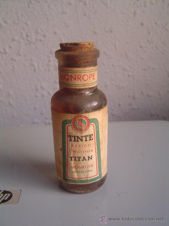 Blechdosen und Kisten: Vieja botella de tinte titan MONROPE -----Zapatero