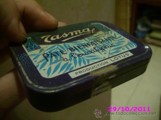 Cajas y cajitas met&aacute;licas: cajita hojalata farmacia pastilla tasma