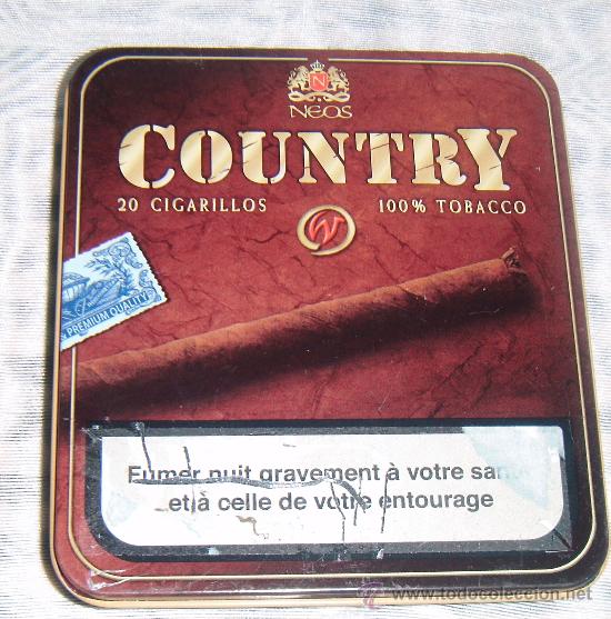 Casse e cassette metalliche: caja metalica de cigarrillos country