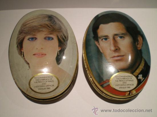 Cajas y cajitas met&aacute;licas: DOS CAJAS DE CHAPA - BODA PRINCIPES DE INGLATERRA - DIANA Y CARLOS