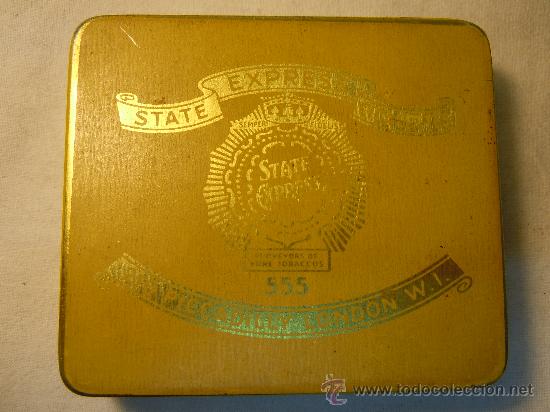 Cajas y cajitas met&aacute;licas: CAJA DE LATA DE CIGARRILLOS STATE EXPRESS - Foto 2