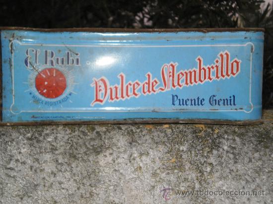 Cajas y cajitas met&aacute;licas: CAJA METALICA SIN TAPA DEL DULCE DE MEMBRILLO , EL RUB&Iacute; - PUENTE GENIL . VER ESTADO .