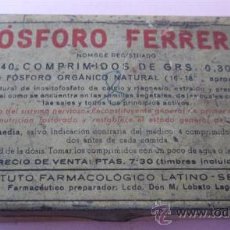 Cajas y cajitas metálicas: ANTIGUA CAJA METÁLICA DE FARMACIA .. FOSFORO FERRERO