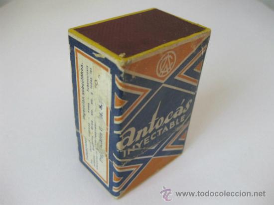 Cajas y cajitas met&aacute;licas: CAJA DE CARTON DE FARMACIA - ANTOCAS INYECTABLES . LABORATORIO CIVIL - MADRID