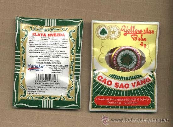 Cajas y cajitas met&aacute;licas: Cajita met&aacute;lica de b&aacute;lsamo Cao Sao V&agrave;ng.Nuevo.Precintado.Vietnam.