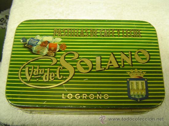 Cajas y cajitas met&aacute;licas: Bonita caja Pastillas de cafe con leche Vda. de C. Solano Logro&ntilde;o