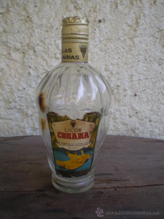 Boxes and metal boxes: BOTELLA LICOR COBANA  ETIQUETA DE PAPEL