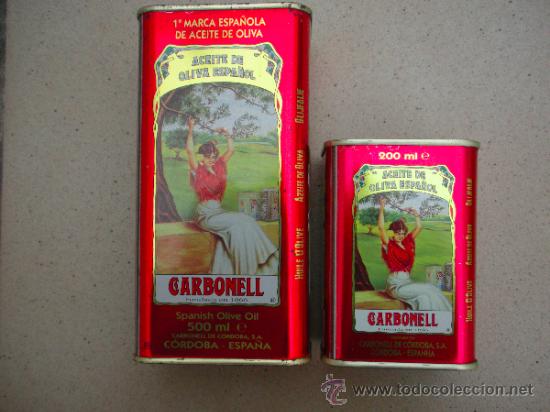 Cajas y cajitas met&aacute;licas: dos lata de aceites carbonell, sin tapa - Foto 1